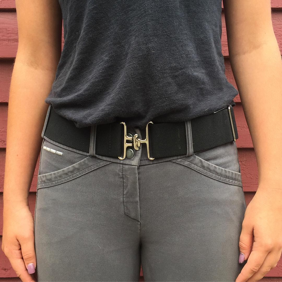 ACE Equestrian's Black Silver Elastic Belt - Main Image