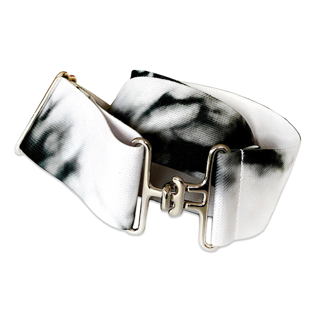 Black Tie-Dye Elastic Belt