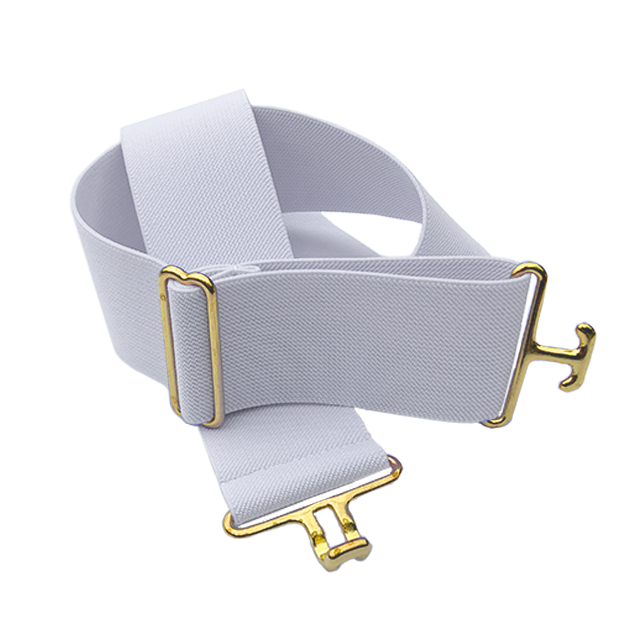 White + Brass Elastic Belt