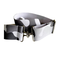 Grey Camo + Silver Elastic Belt