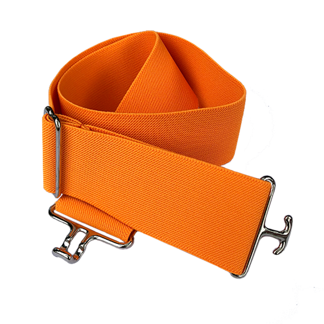 ACE Equestrian's Neon Orange + Silver Elastic Belt