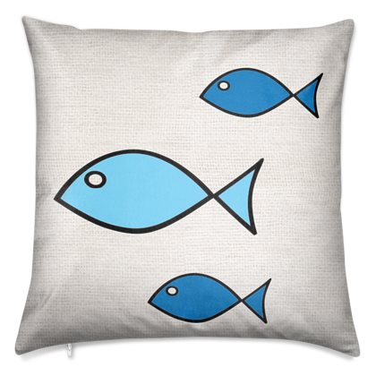 Fishing Pillow | Blue Fish