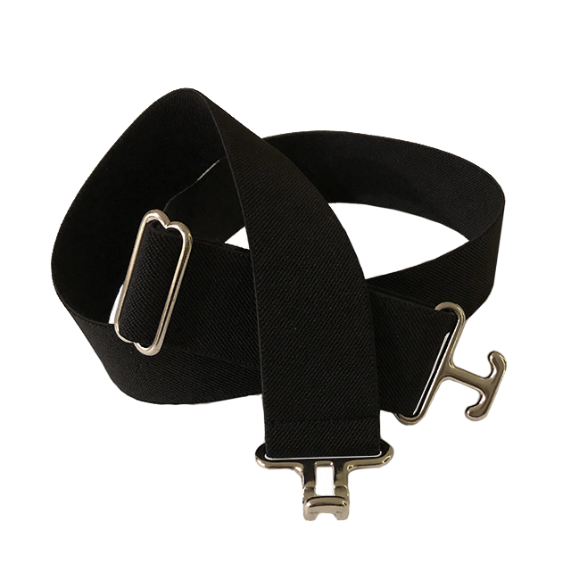 Thin Black Silver Elastic Belt